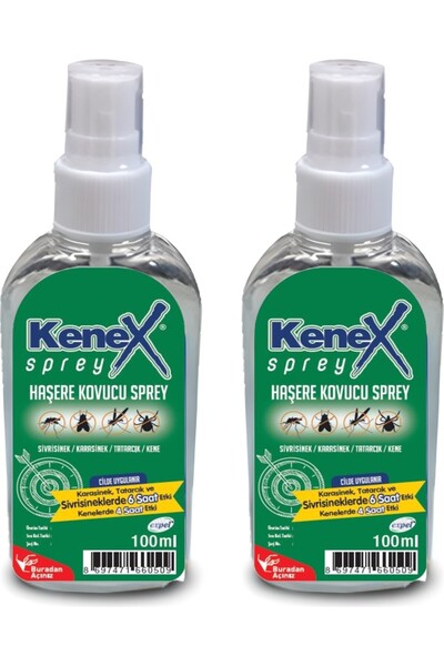 bizdeneve KENEX Kene, Sivrisinek,Tatarcık Kovucu Vücut Sprey Losyon 8 Saat Et...