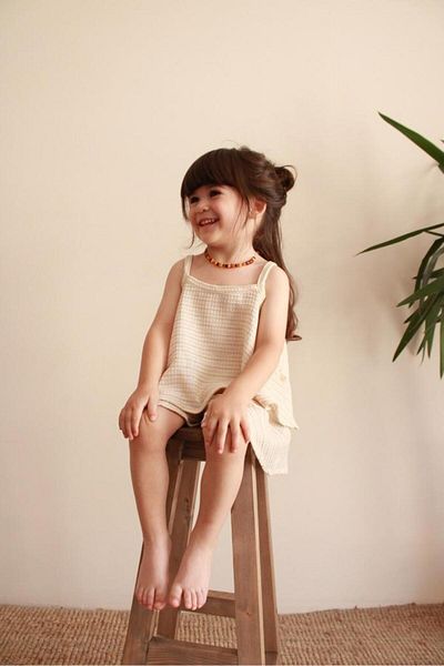 Oh La La Koala For Little Ones Σετ κοριτσίστικο λουράκι και σορτς μπεζ ριγέ