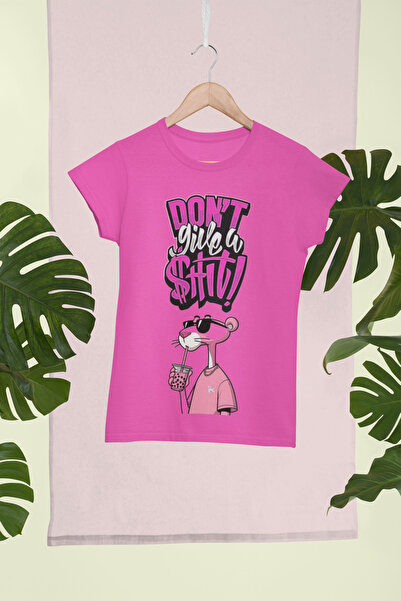 LAYORA Ροζ Πάνθηρας με τύπωμα Ροζ γυναικείο μπλουζάκι - Cool και αντιστρεφόμενο στυλ