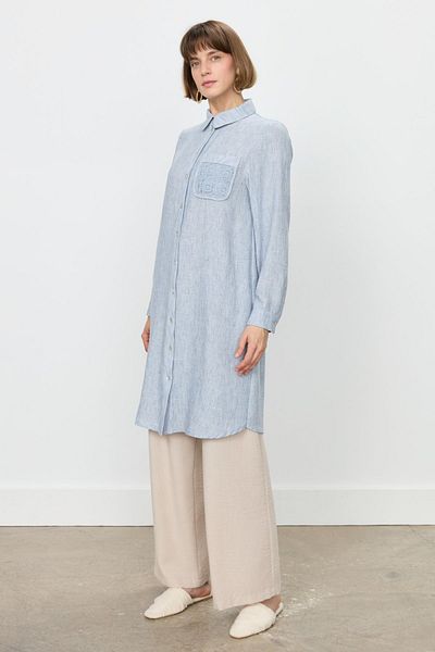Nihan Brode Lace Detailed Tunic Indigo