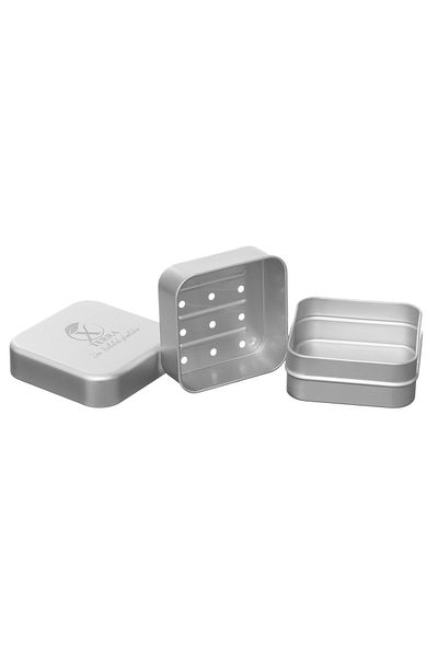 XTERRA | ALUMINUM SOAP DISH | LASER ENGRAVED LOGO | FOR NATURAL SOAPS WITH LOOFA