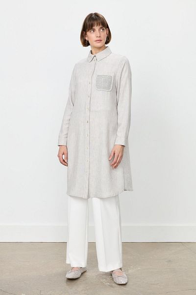 Nihan Brode Lace Detailed Tunic Gray
