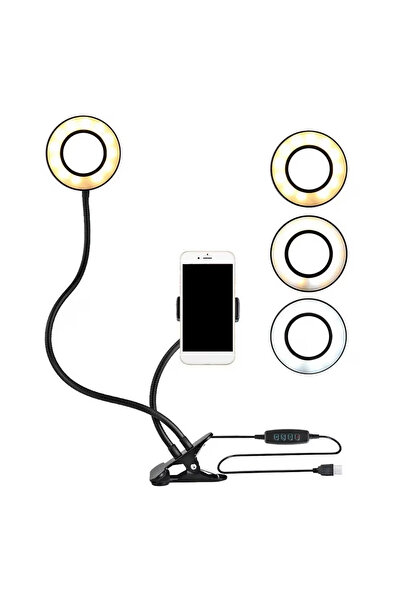 JEWELORA Lampă inelară profesională LED pentru selfie cu telecomandă și clemă...