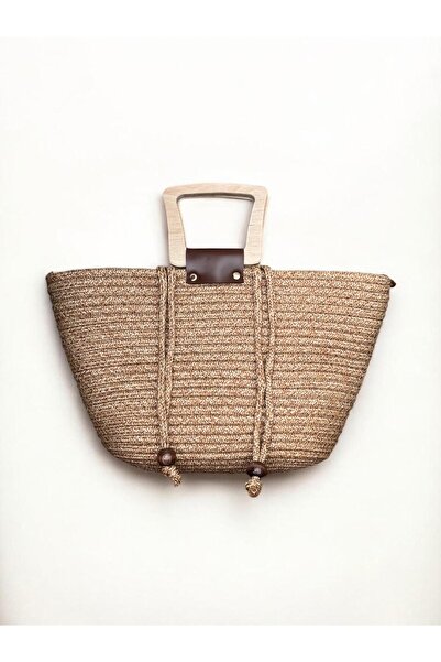 ila bags Mai Wooden Handle Straw Bag