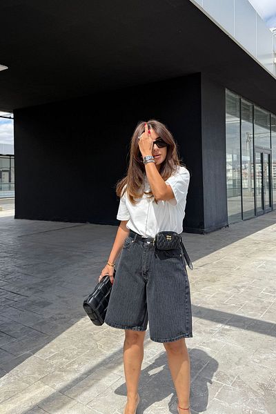 Özge Özgenç Washable Wide Fit Boyfriend Shorts
