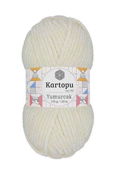 Kartopu خيوط الحياكة Kartopu K011 Yumurcak – 100 جرام، 120 متر – أبيض