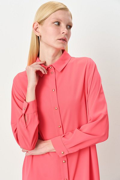 Nihan Eyelet Detailed Tunic Coral
