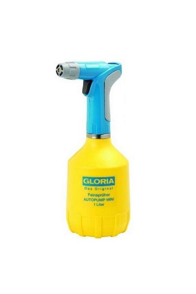 Gloria Auto Pump Mini Garden Pressure Sprayer Blue and Yellow 1 Liter