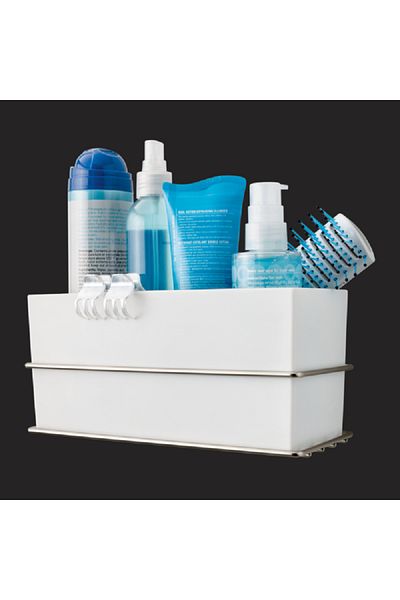 COMMAND Satin Nickel Wall and Cabinet Organizer White