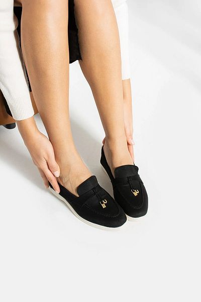 SHOW LİFE Women's Comfortable Lightweight Soft Suede Tassel Loafer Ballerina Shoes