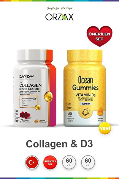 Ocean The Collagen Beauty Gummies 60 Tablets & Ocean Gummies Vitamin D3 1000 Iu Vitamin D3 60 Pieces