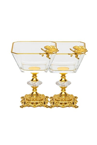 Bigart Big Art 2'li Lüks Karen Ağız Metal Ayak Kelebeksiz Dondurmalık, Çerezl...