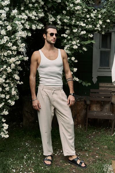 MAİ COLLECTİON Ανδρικό παντελόνι Ales Beige