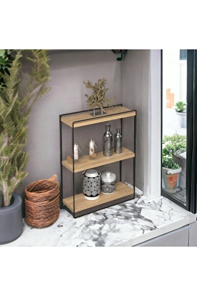 FULREYON 2 Adet Dekoratif Mini Duvar Rafı, Tezgah Üstü Raf, Obje, Baharat, Kaktüs Rafı 2'li Ahşap - Metal Raf