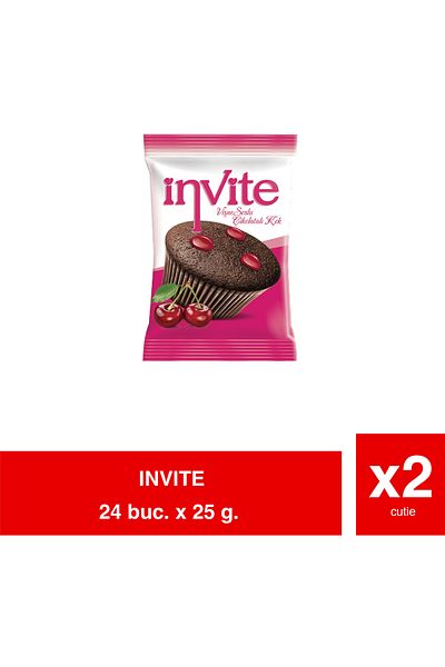 İNVİTE INVITE CAKE – Muffins with Cocoa and Cherry Cream – 25g x 24 x 2 Pack | Intense and Fruity Taste