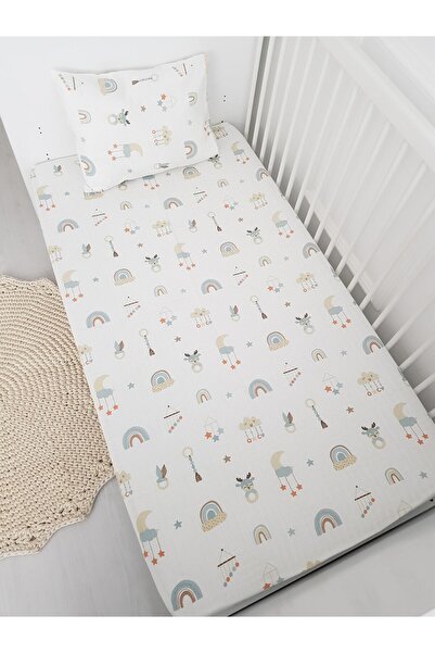 ib ilkimbebe Cloud Pattern Baby Kids Fitted Sheet 100X160Cm, Pillow Case