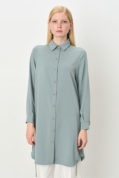 Nihan Eyelet Detailed Tunic Water Green