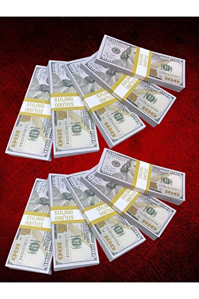 Kelepir Fırsatlar 10 Deste 100 Dolar 1.kalite Kuşe Kağıt Geçersiz Şaka Düğün ...