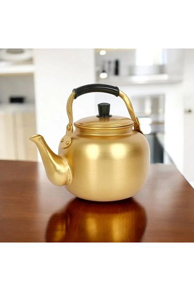 Dania Original Korean-made, high-quality, yellow aluminum tea kettle for all uses, 3-liter capacity