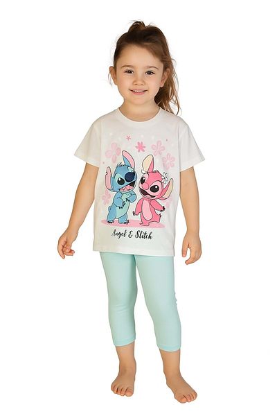 ww waka waka kids store Angel Stitch Printed Girl's T-Shirt and Capri Set