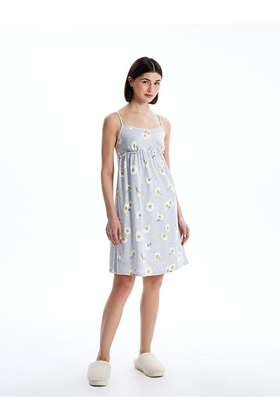 LC Waikiki U Neck Floral Straps Women's Nightgown
