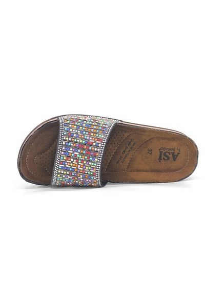 soElite Orthopedic Sole Stone Bead Embroidered Buckleless Sea Pool Beach Daily Women's Slippers