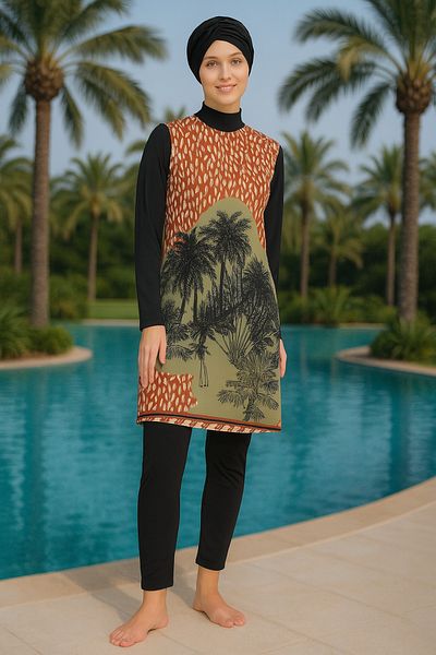 MyRia 3-Piece Pareo Lycra Full Covered Hijab Swimsuit