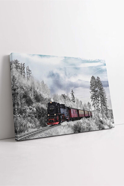 KOSS Dijital Pictură pe pânză cu călătorie cu trenul în zăpadă, pictură pe pe...
