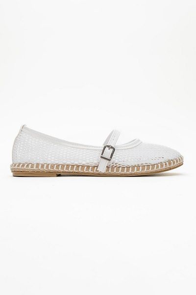 CCWAY AYAKKABI Mesh Happy Single-Piece Women's Ballerina White