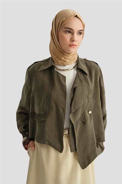 Armine Asymmetric Jacket 25Y5914 Khaki
