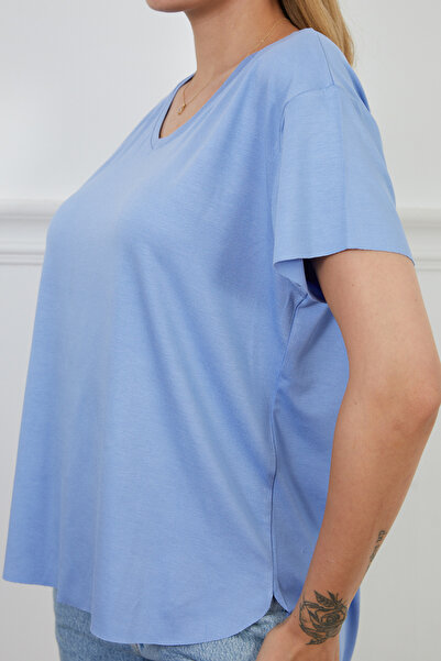 DPARİS Viscose V-Neck Casual T-Shirt