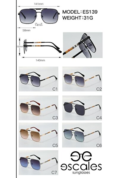 Escales Men's Uv-400 Protection Stylish Rimless Sunglasses