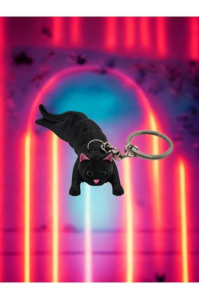 Shuttle Park Unisex Special Stylish Design Cute 3D Moving Keychain with Cat Figure Gift Accessory 1 Piece