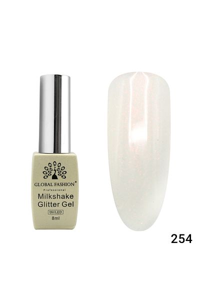 global fashion Oja semipermanenta, Milkshake Glitter, Global Fashion 8ml, 254