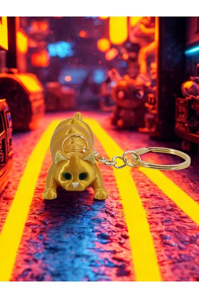 Shuttle Park Unisex Special Stylish Design Cute 3D Moving Keychain with Cat Figure Gift Accessory 1 Piece