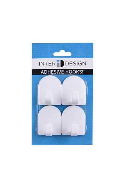 Interdesign 4-Piece Self Adhesive Hook Set White
