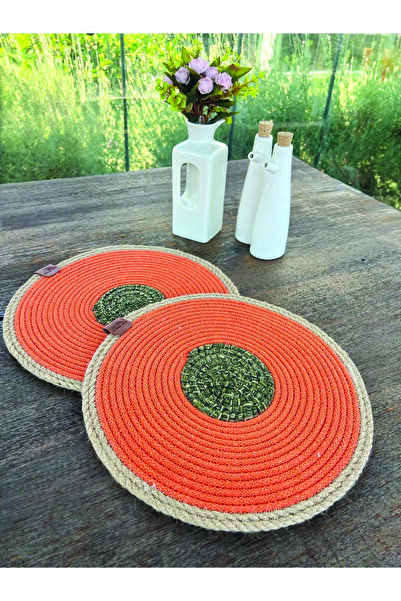 Home Inn Home Textile Set de 2 portocale americane rezistente la pete natural...