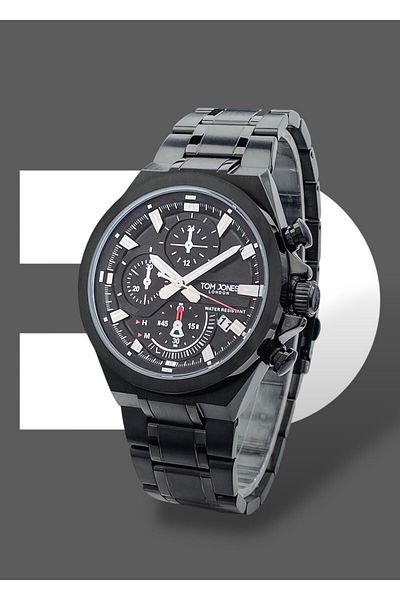 Tom Jones Original 2 Years Guarantee 3 Atm Waterproof Steel Band Men Wrist Watch