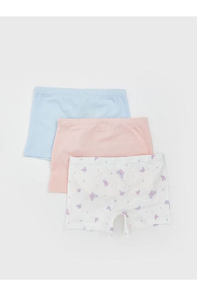 LC Waikiki Pink Printed Girl's Boxers 3 Pcs