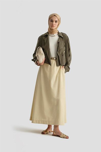 Armine Asymmetric Jacket 25Y5914 Khaki