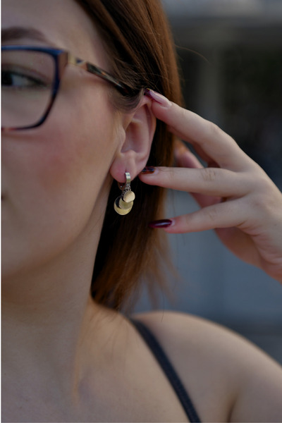 signoraerica 3 Pul Sallantılı Shakira Model Çiftli Kadın Çelik Küpe