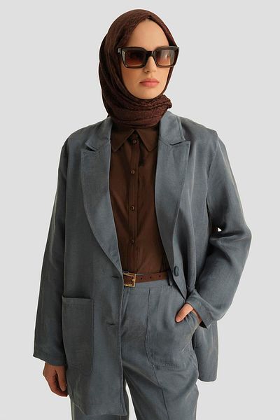 Armine Kupra Blazer Jacket 25Yd4246-1 Indigo