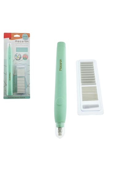 OEM Radieră electrică model Macaron H028, ștergere precisă, design ergonomic, 20 de rezerve, verde