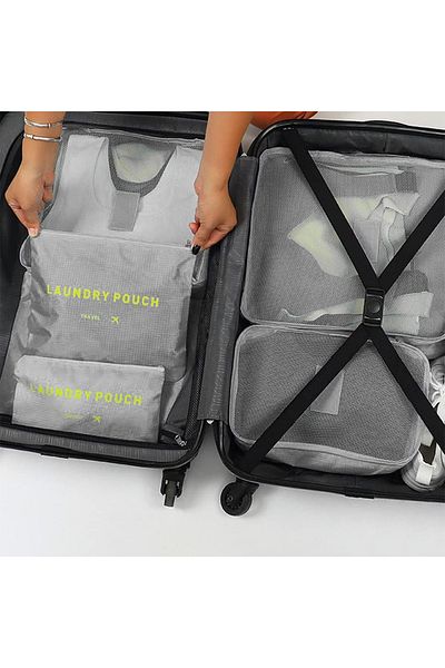 Ecrou 6-Piece Travel Organizer Gray