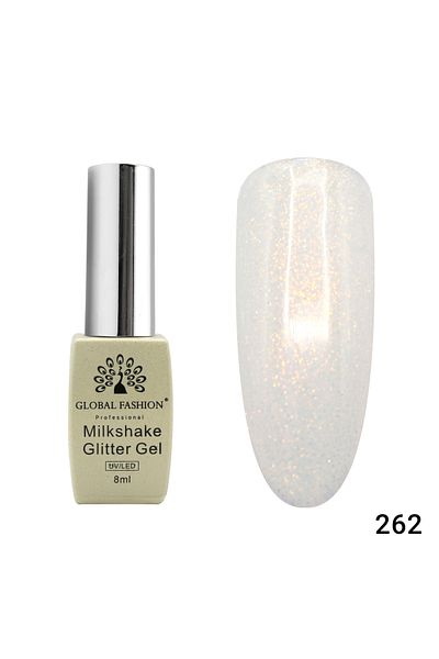 global fashion Oja semipermanenta, Milkshake Glitter, Global Fashion 8ml, 262
