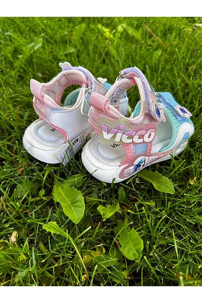 Vicco Size 22-30 Heart Detailed Flexible Non-Slip Sole Lightweight Girls' Sandals