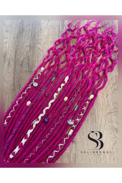 Selin Bengi 20 Pack Casual Rasta Buckle 50cm - Dark Fuchsia