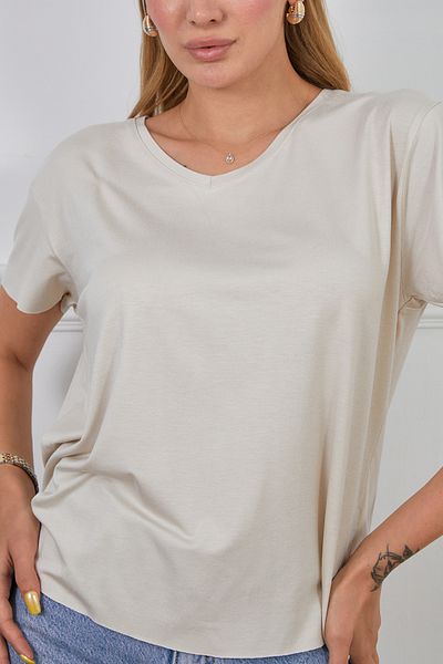 DPARİS Tricou casual din viscoză cu decolteu în V