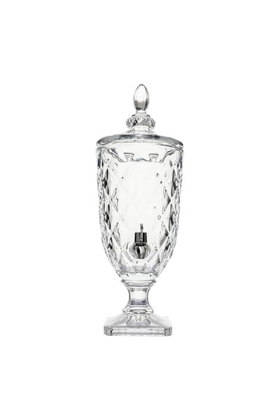 Parfait Elegant and Modern Design Decorative Glass Beverage Dispenser Clear 3 Liter