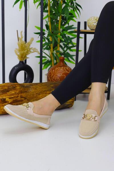 Nubbock Γυναικείες Μπεζ Καρδιές Καθημερινές Άνετες Μπαλαρίνες NK3068